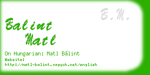 balint matl business card
